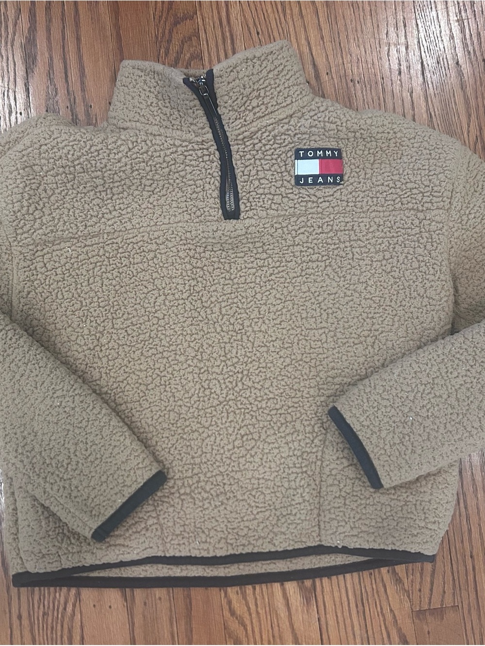 Tommy Hilfiger Tan Sherpa Half-Zip Pullover